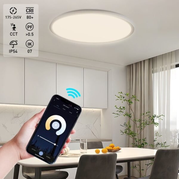 Modern Smart  CCT High Brightness Adjustable 18/24/32/40/50W WIFI Remote Control Led Ceiling Light For Home - Image 2