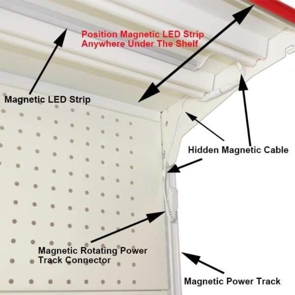 Round Aluminum profile smd  Rigid Magnetic Light Bar For Shelf Display - Image 5